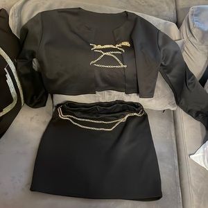 Two piece crop top and skirt